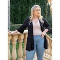 thumbnail image 4 of Plus Size Open Front Elbow Sleeve Cardigan, 4 of 11