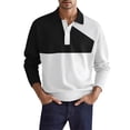thumbnail image 2 of Men's Casual Flip Collar Big Size Polo Shirt, Loose Fit Top for Comfort Wear, Daily Errands and Relaxed Style,Black,L, 2 of 4
