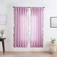 thumbnail image 1 of Ohmyroo Sheer Ruffle Trimmed Window Curtains Semi Transparent Drapes For Living Room Bedroom 96 Inch Multicolor, 1 of 6
