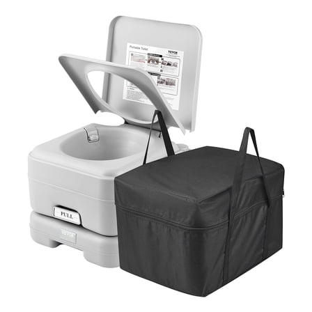VEVOR Portable Camping Toilet, RV Toilet with 3.2 Gal Waste Tank, Push-Button Pressurized Flush Commode, Leak-proof and Odourless Travel Toilet for Adults Kids Camping Car