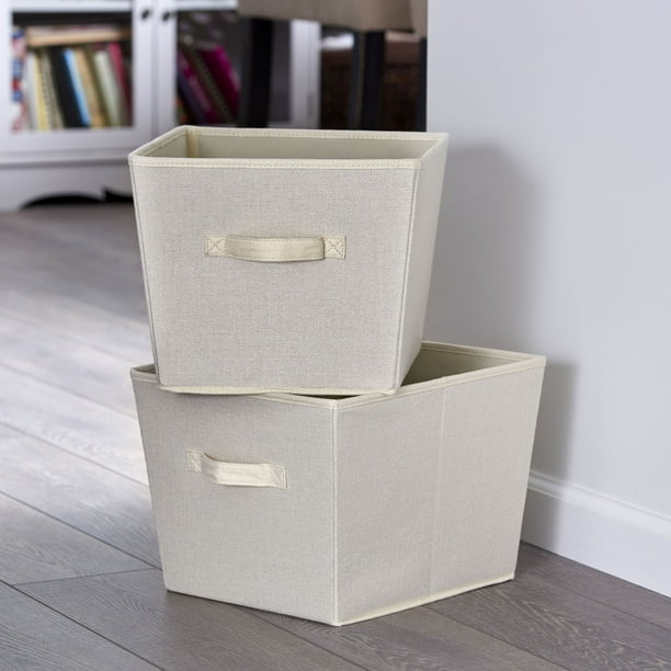 Household Essentials Medium Fabric Storage Bin with Handles, Set of 2