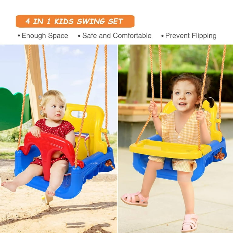 Lineslife 4-in-1 Baby Swing Seat with Tray, Toddler Swing, Anti
