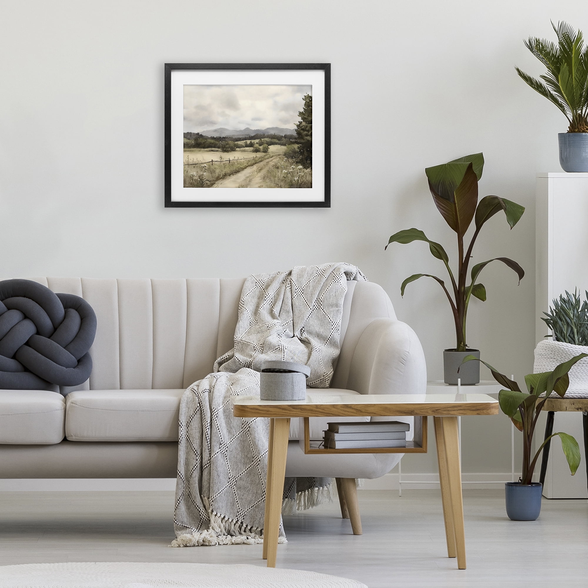 Stupell Industries Muted Meadow Lane Black Framed Print Under Glass, design by Riley B