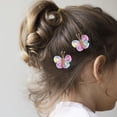 thumbnail image 4 of Pinzas para el cabello jinwen de mariposa 2 piezas Roscado Púrpura rosa, 4 of 8