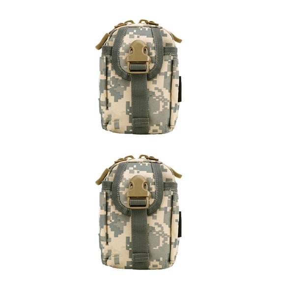 Eigraketly Bolsa de accesorios Bolsa impermeable al aire libre Hebilla Bolso de nylon Bolsas de cintura multifunción Paquete Camping Camuflaje gris camuflaje gris 2piezas Eigraketly CBP375505