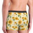 thumbnail image 4 of Bingfone Yellow White Plaid Sunflower Men's Underwear - Casual Stretch Boxer Briefs-Medium, 4 of 7