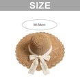 thumbnail image 2 of Sombrero de paja con circunferencia de la cabeza de 56-58 cm, sombrero de playa para la playa, sombrero de verano para mujer, sombrero para el sol con protección solar y protección, 2 of 5