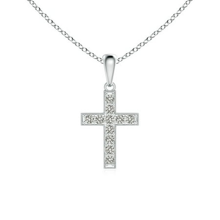 Dangling Cross Pendant - Valentine Jewelry gift - Dangling Diamond Cross Pendant in 14K White Gold (1.7mm Diamond) - SP0796D-WG-KI3-1.7