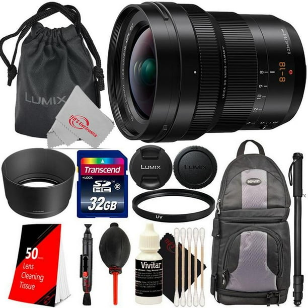 Panasonic Leica Dg Vario Elmarit 8 18mm F 2 8 4 Asph Lens With 32gb Top Accessory Kit Walmart Com Walmart Com
