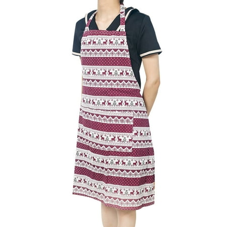 

Christmas Apron Creative Elk Printing Cooking Apron Adults Apron for Kitchen Bar
