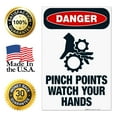 thumbnail image 7 of Pinch Points Watch Your Hands Sign, OSHA Danger Sign, (SI-3899) 24x36 Corrugated Plastic, 7 of 7