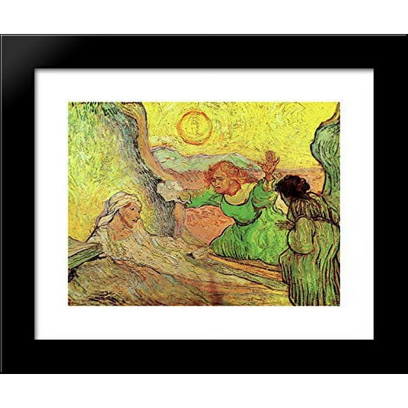 The Raising of Lazarus after Rembrandt 20x24 Framed Art Print by Vincent van Gogh