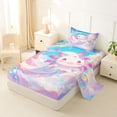 thumbnail image 2 of Erosebridal Kawaii Axolotl Twin Sheet Sets,Watercolor Ocean Animal Bedding For Girls Boys 3pcs, 2 of 6