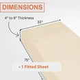thumbnail image 4 of IDEAhome Jersey Knit Fitted Cot Sheet, 75" x 33" with 8" Pocket, Camp Bunk Sheet, Cream (1 Pack), 4 of 8