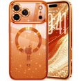 thumbnail image 1 of Glitter for iPhone 17 Pro Case with Eye-catching Integrated Lens Protection, [Sparkly Bling Back Panel] [Seamless Work with Magsafe] Cute Women Girly Magnetic Case for iPhone 17 Pro 6.3" Cosmic Orange, 1 of 1