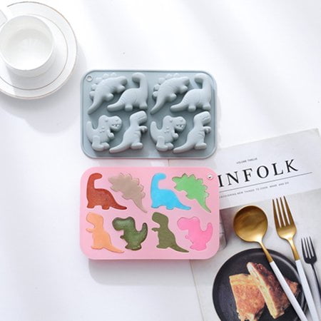 Beasea Dinosaur Soap Mold, 2 Pack Jello 3D Silicone Mat Mini Chocolate Cake  Fondant Candy Cookie Baking Making Clay Ice DIY Hard Resin Gummy Cube Tray
