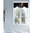 thumbnail image 2 of Tie Up Valance Curtain for Kitchen, Farm Yellow Sunflowers Bee on Black Rod Pocket Short Curtains Adjustable Tie-Up Shade Valances, Floral Leaves Window Treatment for Bathroom Living Room Bedroom, 2 of 7