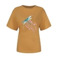 thumbnail image 5 of Tiqkatyck 4th of July Shirts Women, Women's Fashion Casual Print Round Neck Short Sleeve Shirts Graphic Tees for Women, Women Summer Tops Yellow XXXL, 5 of 5