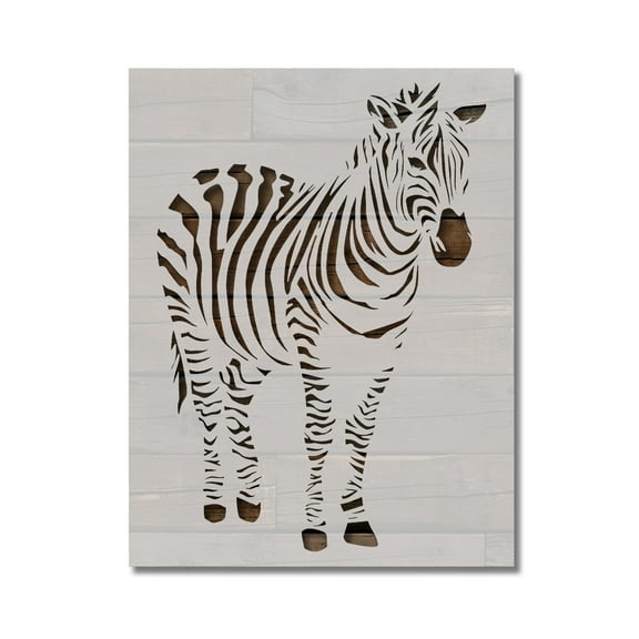 Zebra Stencil Template Reusable 8.5 x 11 Inches for Painting on Walls, Wood, Arts and Crafts by Stencilville