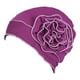 thumbnail image 1 of Turbante elástico sólido con flores para damas, para quimioterapia, cáncer, pérdida de cabello, gorro para la cabeza Púrpura, 1 of 8