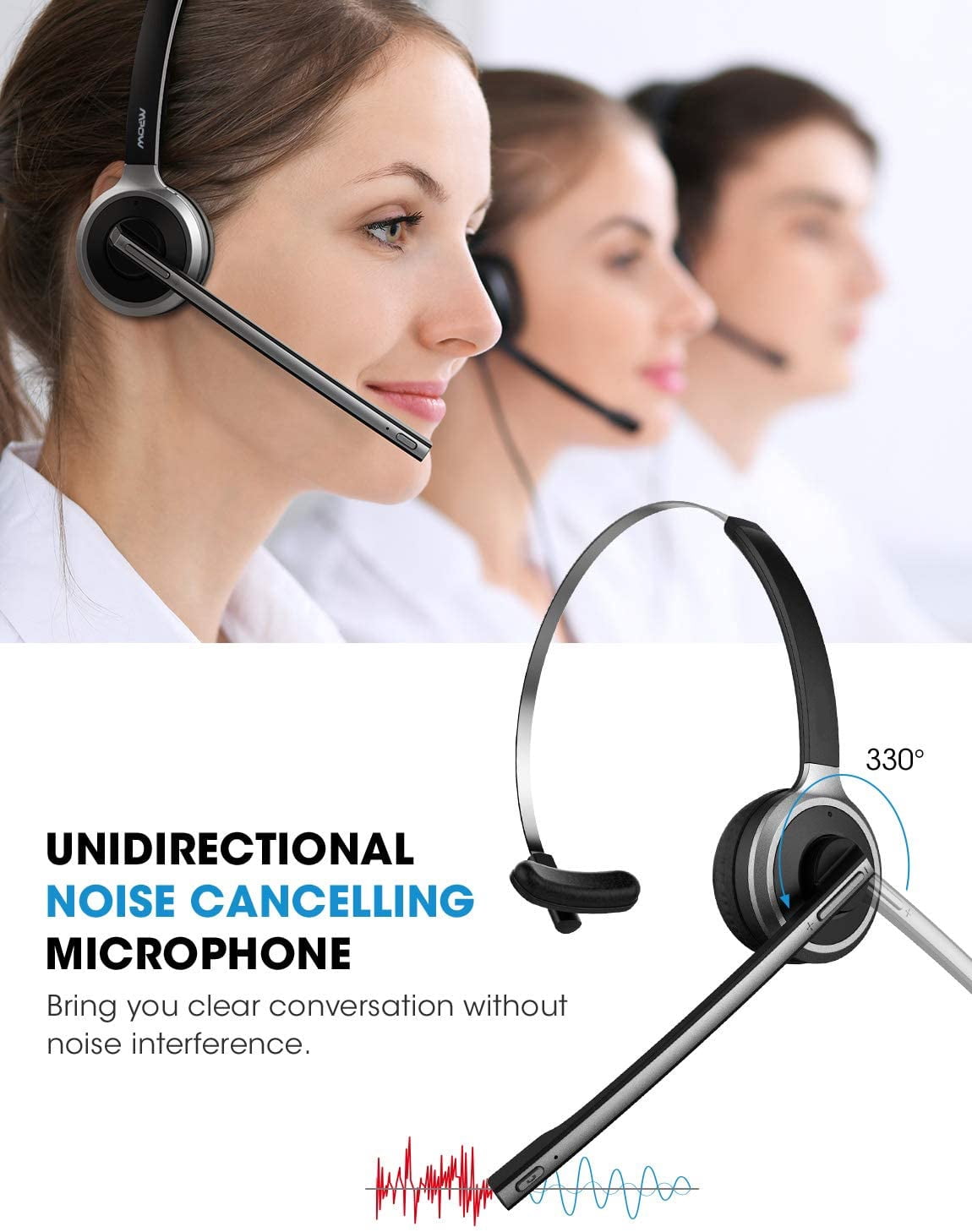 Wireless Headphone With Microphone for iPhone SE (2020)/SE (2022) - Headset Bluetooth Earphone Hands-free Noise Isolation