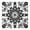 Black White Tie, variant on Blue White Tie Dye Mandala Pattern Square Fitted Tablecloth with Elastic Edge,Square Table Cover,Washable Elastic Table Cover for Home Kitchen Party Decor 34"x34"
