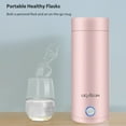 thumbnail image 4 of 400ml Electric Kettles 304 Stainless Steel Mini Heated Water Bottles (US Pink), 4 of 10