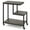 Gray + Black, variant on Resenkos 3-Tier G-Shaped Rolling Side Table with Open Shelves, Gray Finish