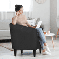 thumbnail image 3 of Magshion Upholstered Barrel Chair Set of 2, Modern Boucle Chair Accent Chair, Sherpa Fabric Single Sofa Chair with Soft Padded, for Living Room Bedroom, Black, 3 of 10