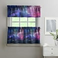 thumbnail image 2 of Kitchen Curtains 24 Inch Short - 3 Panel Set, Rod Pocket Window Curtain, 100% Polyester for Farmhouse, Cafe, Kitchen, Living Room, Bedroom, Galaxy & Space-Themed Design, Easy Wash, 2 of 2