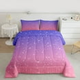 thumbnail image 2 of jejeloiu Pink Purple Sky Queen Comforter Set,Galaxy Starry Night Bedding Comforter Set For Girl Teens Reversible 3-Piece, 2 of 8