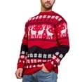 thumbnail image 1 of Suéter navideño suéter suave con estampado de alces cómodo holgado con cuello redondo para el hogar y el festival ANGGREK  Otros, 1 of 5