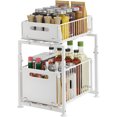thumbnail image 1 of Organizador para Bajo Fregadero 2 Niveles, Organizador Bajo Fregadero con Cajones Deslizantes Estante Metálico Ajustable en Altura para Cocina y Baño, 1 of 4