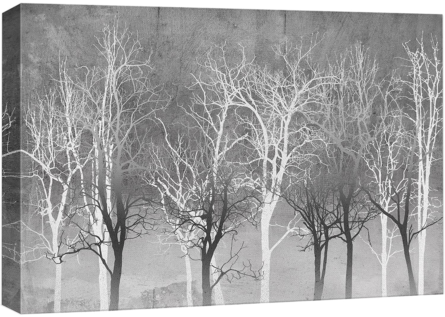wall26 Canvas Print Wall Art Gray White Winter Forest Tree Silhouette  Landscape Nature Wilderness Illustrations Modern Art Rustic Relax/Calm  Multicolor for Living Room, Bedroom, Office 12