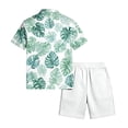 thumbnail image 5 of longantii Men's Outfits Casual Button Hawaiian Tops and Shorts Comfy Short Sleeve Beach Tees and Shorts 2026 Shirt and Beach Shorts Sets Sky Blue L, 5 of 6