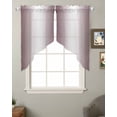 thumbnail image 2 of Dark Purple Ombre Swag Valances for Windows, Modern Gradient Abstract Art Rod Pocket Sheer Valances for Large Windows, Swag Toppers Light Filtering for Kitchen Living Room 2 Panels 36''x45'', 2 of 6