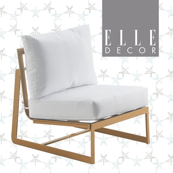 Elle Decor Mirabelle Outdoor Armless Accent Chair, Gold
