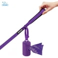 thumbnail image 3 of Voyager Reflective Dog Leash with Neoprene Handle 5 FT and Reusable Plastic Dispenser Poop Bag Holder Set for Walking and Outdoor Use Soft and Durable with Clip-On - Purple (Purple Dispenser), 3 of 5