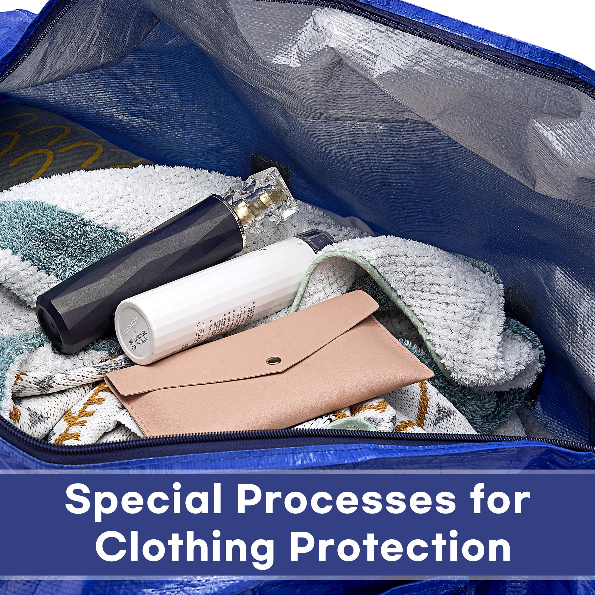 YESGAIN Heavy Duty Moving Bags, Large Storage Totes, Strong Zipper, Comfortable Handles, for Clothes, College Supplies and Home Organization