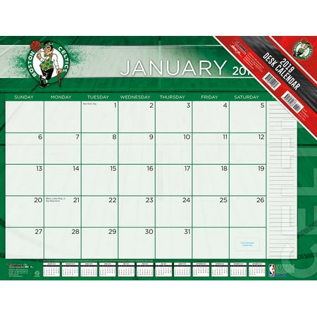 2019 22x17 Desk Calendar Boston Celtics Walmart Com Walmart Com