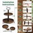 thumbnail image 2 of HAPOO Farmhouse Wooden Decorative Two-Tier Trays, 2 Tier Serving Tray Stand for Rustic Table Centerpiece, 2 of 8