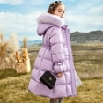 thumbnail image 4 of Mercatoo Kids Girls Long Puffer Coat Parka Lightweight Hooded Down Jacket Windproof Quilted Bubble Jackets Outerwear 1now Coats, 4 of 9