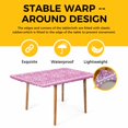 thumbnail image 4 of Valentine's Day Table Cloths for 4 Foot Rectangle Tables, Pink Love Rustic Retro Abstract Art Patio Waterproof Elastic Fitted Tablecloths, Washable Rectangular Table Cover for Camping, 4 of 8