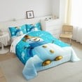 thumbnail image 3 of Manfei Cute Snowman Full Size Comforter Sets,Merry Christmas Bedding Comforter Set,White Blue Bedding Sets For Girls Kids,Ultra Soft Home Decor Reversible,3 Pieces, 3 of 8
