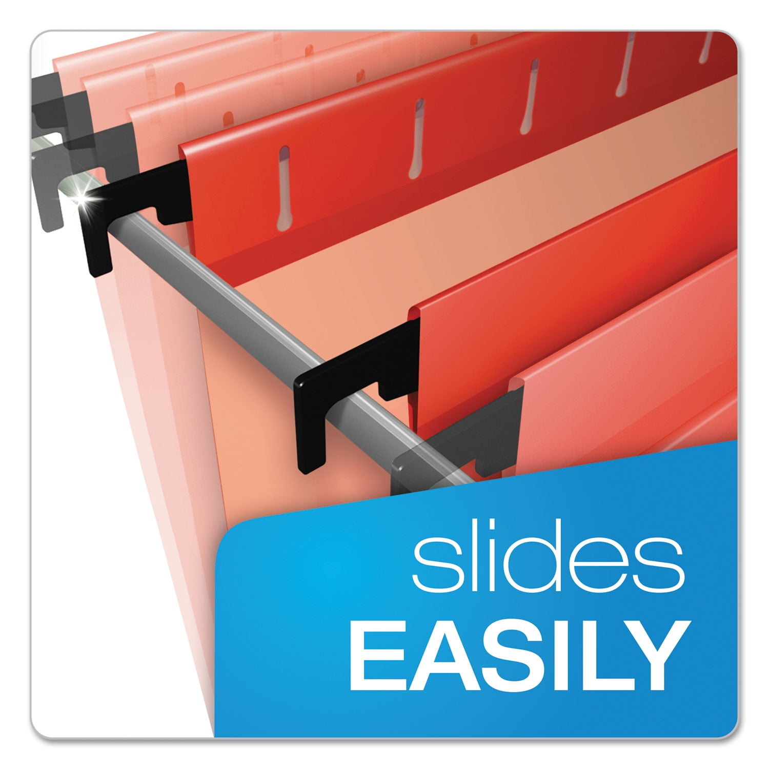 Pendaflex SureHook Hanging File Folder, Letter Size, 1/5 Cut Tabs, Red, Pack of 20