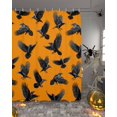 thumbnail image 2 of Shower Curtains for Bathroom-48"x72",Watercolor Halloween Crow Waterproof Bath Curtain Grommet Shower Curtain Set with Hooks,Country Animal on Orange Washable Bath Accessories, 2 of 9
