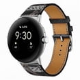 thumbnail image 2 of Genuine Leather Watch Band with Stainless Steel Buckle for Pixel Watch-Compatible Replacement Strap, 2 of 5