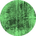 thumbnail image 1 of Ahgly Company Indoor Round Oriental Emerald Green Industrial Area Rugs, 4' Round, 1 of 4