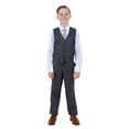thumbnail image 5 of Boys Suit Set Solid Textured Notch Lapel With Matching Vest & Pants With Free Shirt & Tie, 5 of 6