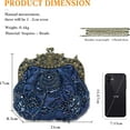 thumbnail image 3 of HMSHA Vintage 1920s Beaded Evening Bag Pearl Clutch Bag for Women Bridal Wedding Purse Sequin Rhinestone Handbag, 3 of 6